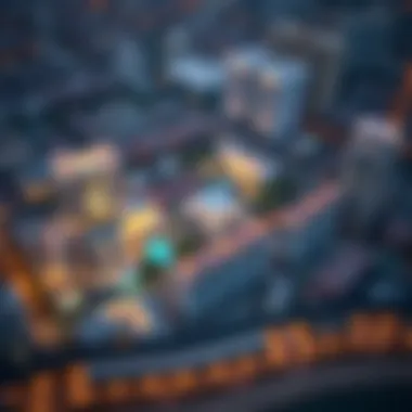 Aerial view highlighting the strategic location of Canal Heights