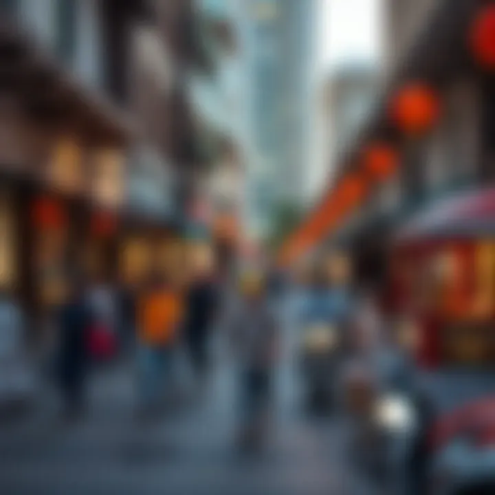 Vibrant street life and cultural activities in Downtown Dubai