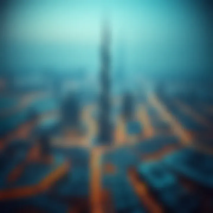 Panoramic skyline of Dubai featuring برجيل الشامخة amidst urban development