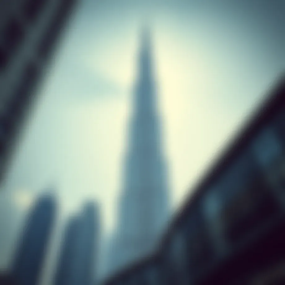 Burj Khalifa soaring into the sky