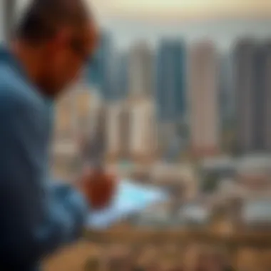 Professional analyzing land parcels for investment opportunities