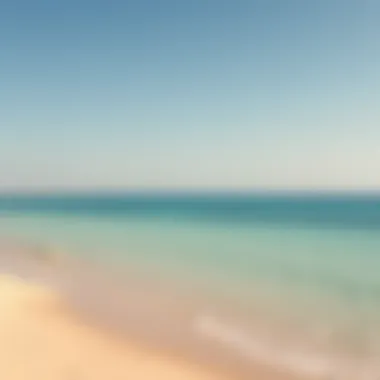 Tranquil Beach Escape Serene beach landscape with clear waters and sandy shores