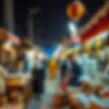 Vibrant local market showcasing traditional crafts