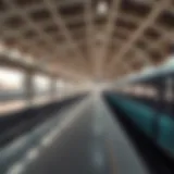 Architectural design of Jaddaf Metro station showcasing modern infrastructure
