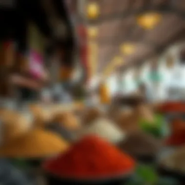 Traditional Spices of the Old Market A close-up of traditional spices in the Old Market, representing local commerce.
