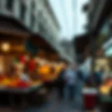 A vibrant view of Dubai's Old Market showcasing traditional stalls.