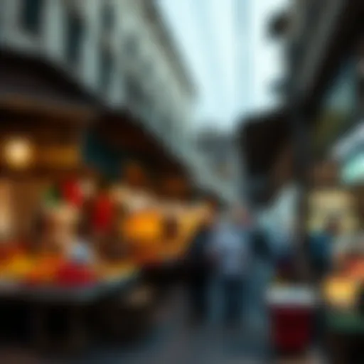 A vibrant view of Dubai's Old Market showcasing traditional stalls.