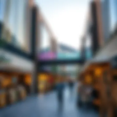 Vibrant outdoor shopping area filled with unique stores and cafes