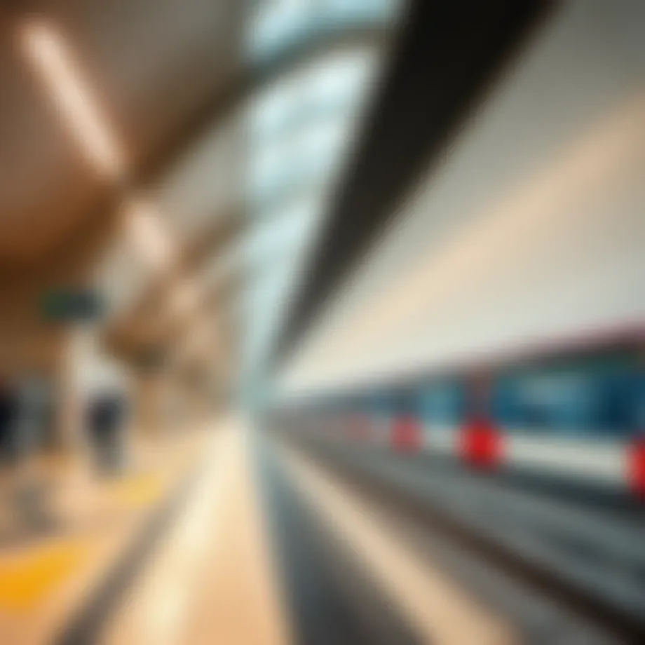 Architectural details of Garhoud Metro Station showcasing modern design