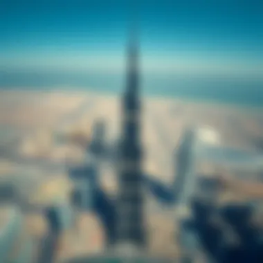 Aerial view of HSBC Tower within Dubai's urban landscape