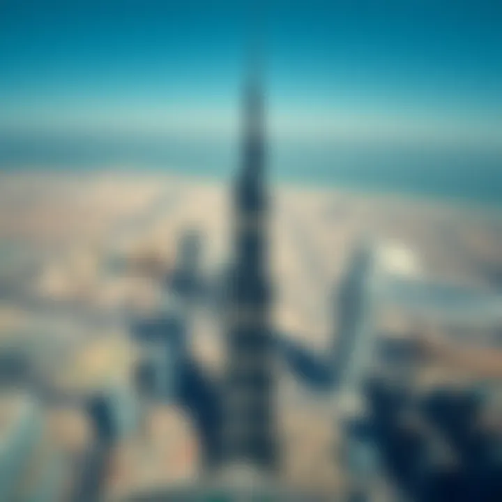 Aerial view of HSBC Tower within Dubai's urban landscape