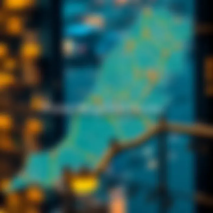 Map highlighting top neighborhoods for buy-to-let investments in Dubai