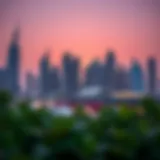 Skyline of Dubai showcasing modern architecture