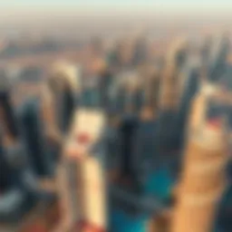 Aerial view of Dubai's skyline showcasing iconic skyscrapers