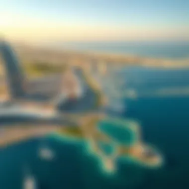 Map highlighting the strategic location of Jumeirah Bay Island within Dubai