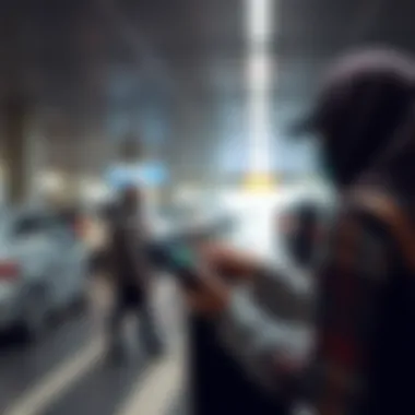 Traveler using electronic payment for parking at Dubai Airport