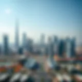 Overview of Dubai's skyline with banking institutions