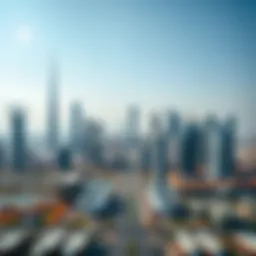 Overview of Dubai's skyline with banking institutions