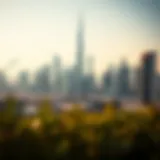 A panoramic view of Dubai's skyline showcasing various real estate developments