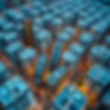 Property Management Dynamics: Aerial Perspective An aerial view of a bustling property management operation in Dubai