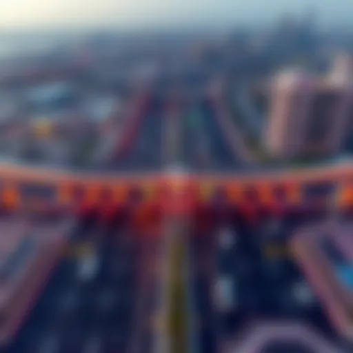 Aerial view of Dubai's toll gates