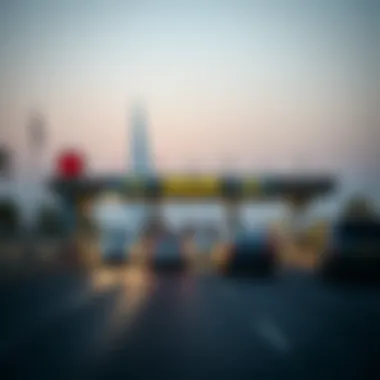 Salik Toll Booth with Vehicles Passing Salik toll booth with vehicles passing
